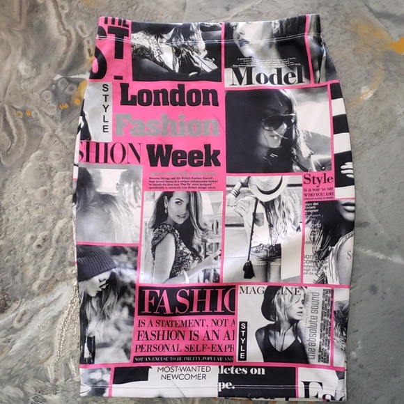 Cleo Apparel Fashion Week Print Skirt - Picture 3 of 4